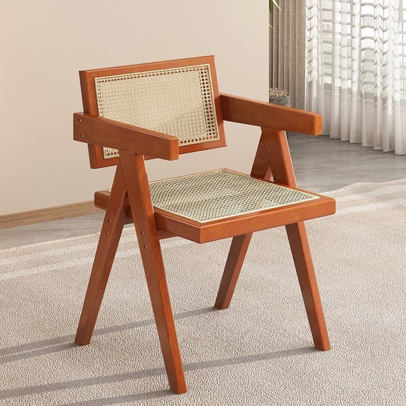 Scandinavian solid wood for home rattan balcony dining chair stool backrest b&b casualcasual rattan chair chandigarh chair