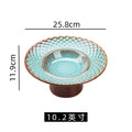 Vintage creative personalized ceramic high-footed plate - stylish stone texture dessert, pastry, and soup serving dish for restaurants and hotels