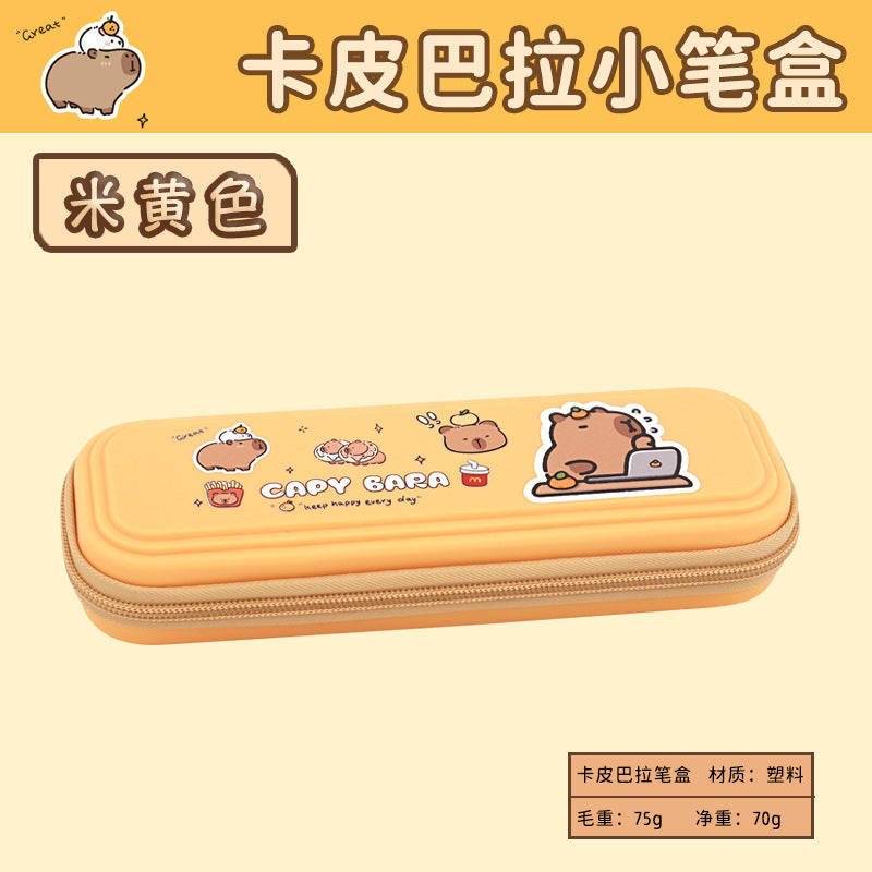 Kapibara Stationery Box Girls Professional Children's Cartoon Kindergarten Stationery Bag Durable Advanced Sense Simple Pencil Bag