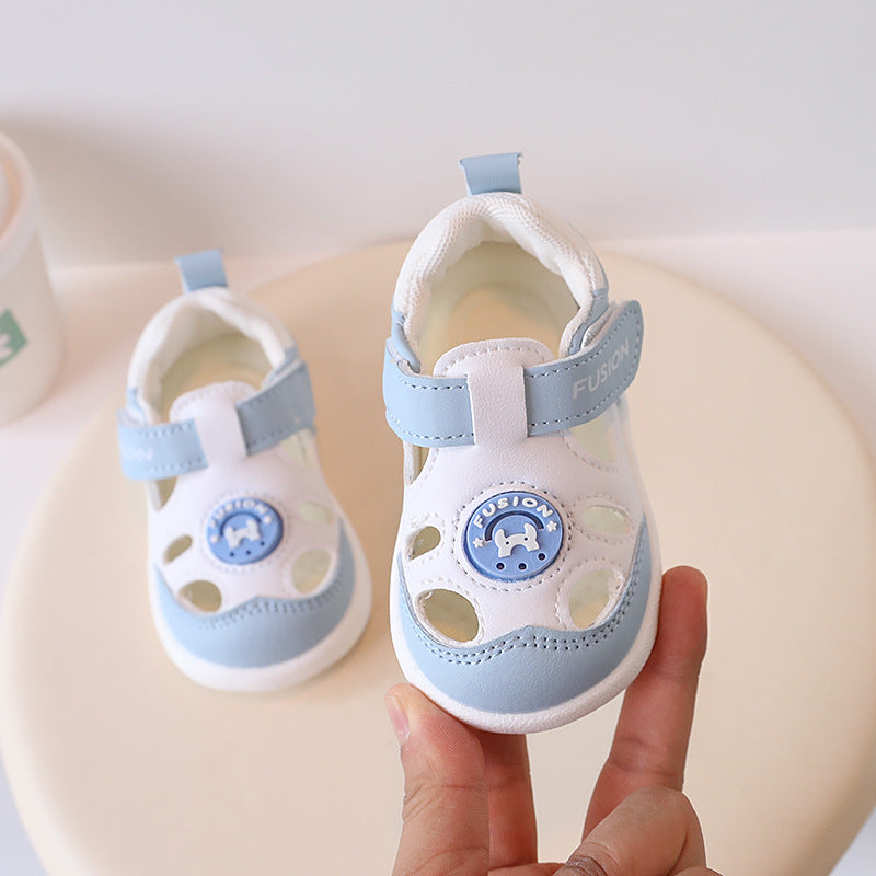 new soft-soled baby sandals & functional shoes: anti-slip, closed-toe, breathable leather prewalker shoes for boys & girls (ages 1-3)