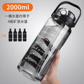 Summer new arrival: large capacity sports water bottle - high temperature resistant, dual-drink spout, drop-proof, portable fitness bottle, stylish plastic cup