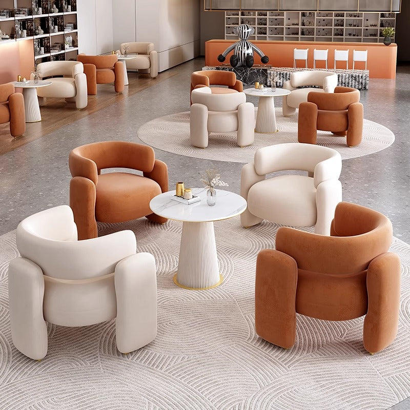 Italian single sofa business lounge area reception area casual sofa light luxury modern reception and negotiation table and chair set