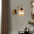 Postmodern zhongshan bedroom bedside lamp aisle accessible luxury crystal corridor wall lamp living room study stairwell lamp
