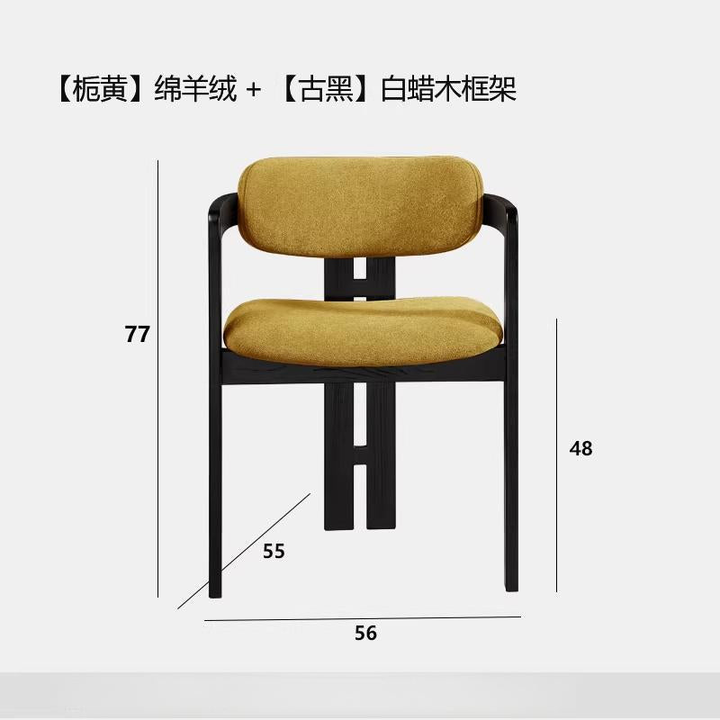Italian light luxury solid wood dining chair hotel negotiation chair back tea chair makeup stool casualfor home study desk chair