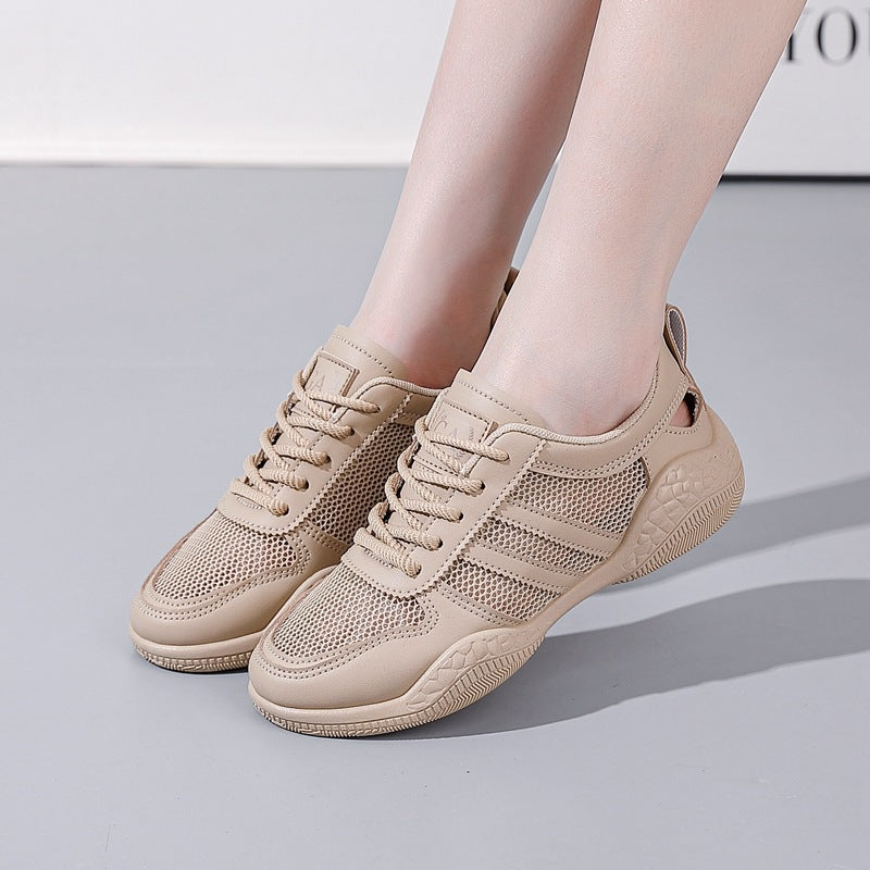 Mesh hollow-out white sneakers - student style, new spring/summer 2025 collection, flat, breathable casual shoes, street style g8992