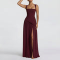 summer new arrivals: cross-border fashion women's clothing - elegant & sexy backless pleated slit cami dress