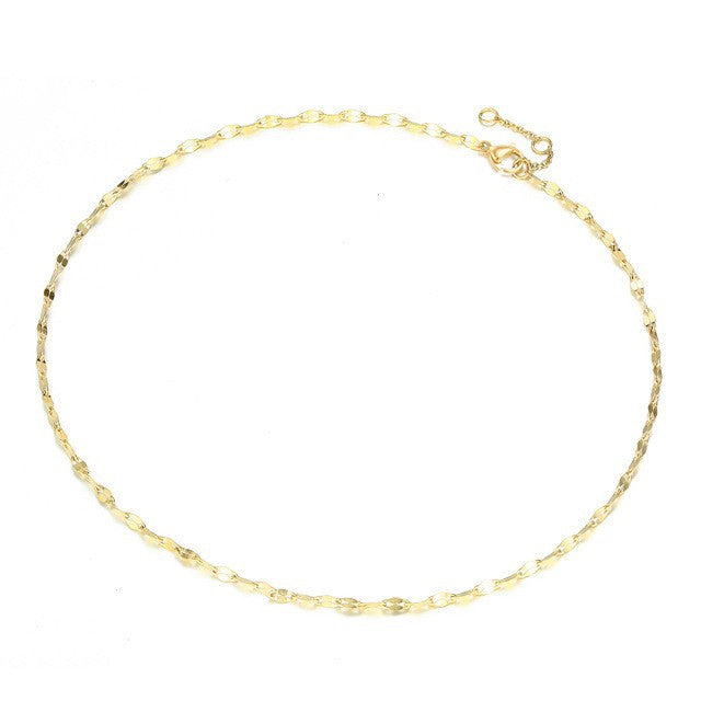 18k gold titanium steel gold-plated lace choker necklace for women short clavicle ins rhombus necklace stainless steel simple