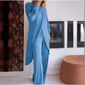fashion new women's long sleevessuitloose pantssuitasymmetricalfashioncasual cross plus size two pieces