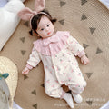 Spring & fall newborn full month infant cute princess style jumpsuit baby girl fashionable super trendy haki outing clothes