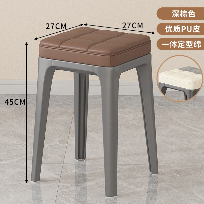 Modern minimalist plastic stool -  new arrival chair - dining chair - light luxury high-end feel - home use - small apartment dining table chair