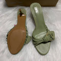 Za's 2025 new women's shoes: green petal low-heel elegant socialite pumps, closed-toe, low-cut, back-strap flats