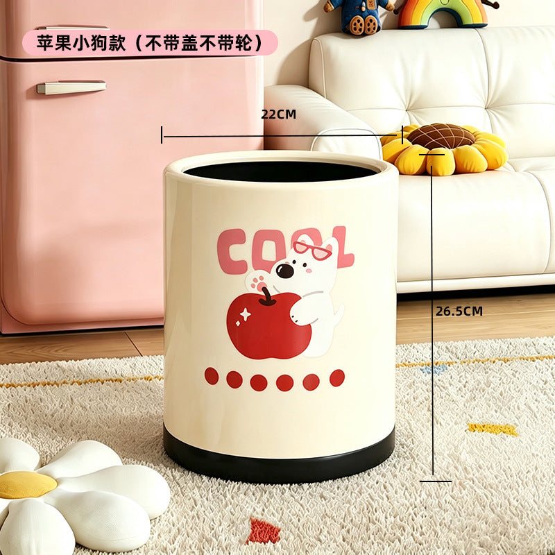 New arrival, good-looking, cute cartoon puppy trash can, home, creative bedroom, living room, bathroom storage bucket