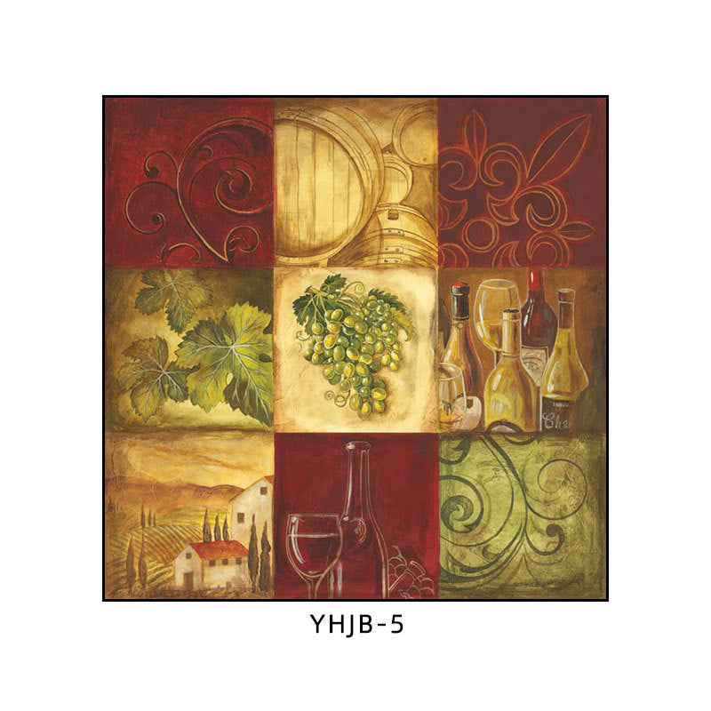 American bar decorative painting retro industrial style creative KTV box red wine glass hanging painting nostalgic wine mural