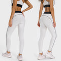 High waist hip lifting fitness yoga pants shishi dian clothing co., ltd. women's nude contrast color yoga clothes suit