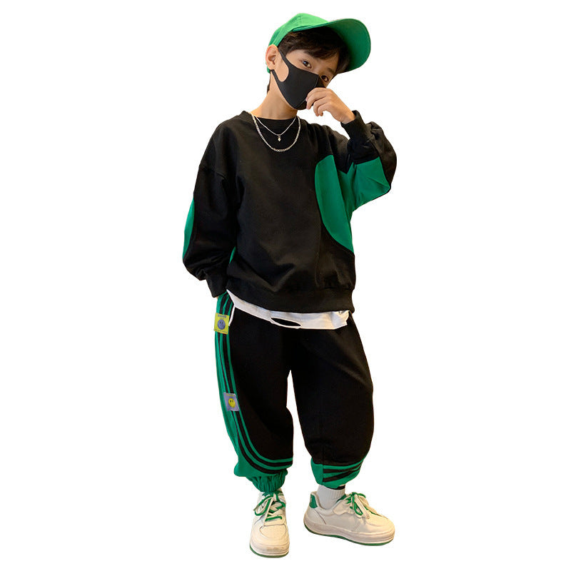 Boys' fall outfit set:  new autumn/spring collection - stylish sportswear for older boys, trendy sweatshirt for mid-to-large children