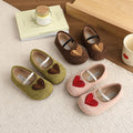 Vancahao korean children's shoes  spring and autumn new girls' suede heart princess shoes soft sole mary jane flats