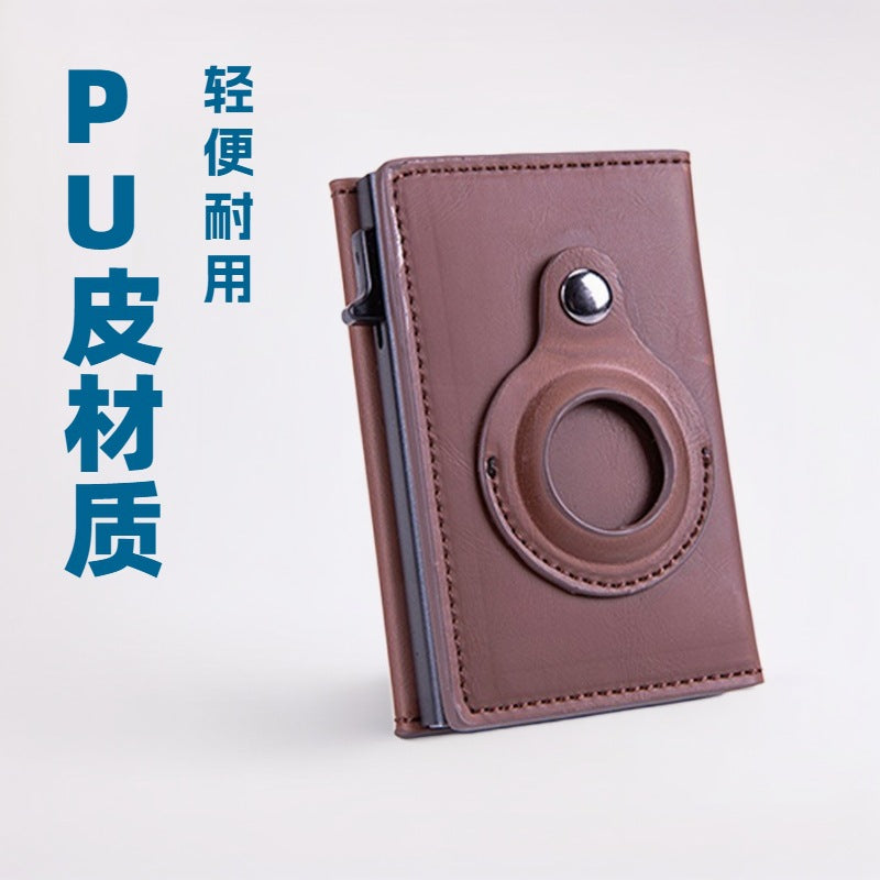 Factory direct  card bag, new wallet AirTag three-fold magnetic suction, large-capacity retro card bag, anti-theft card box.