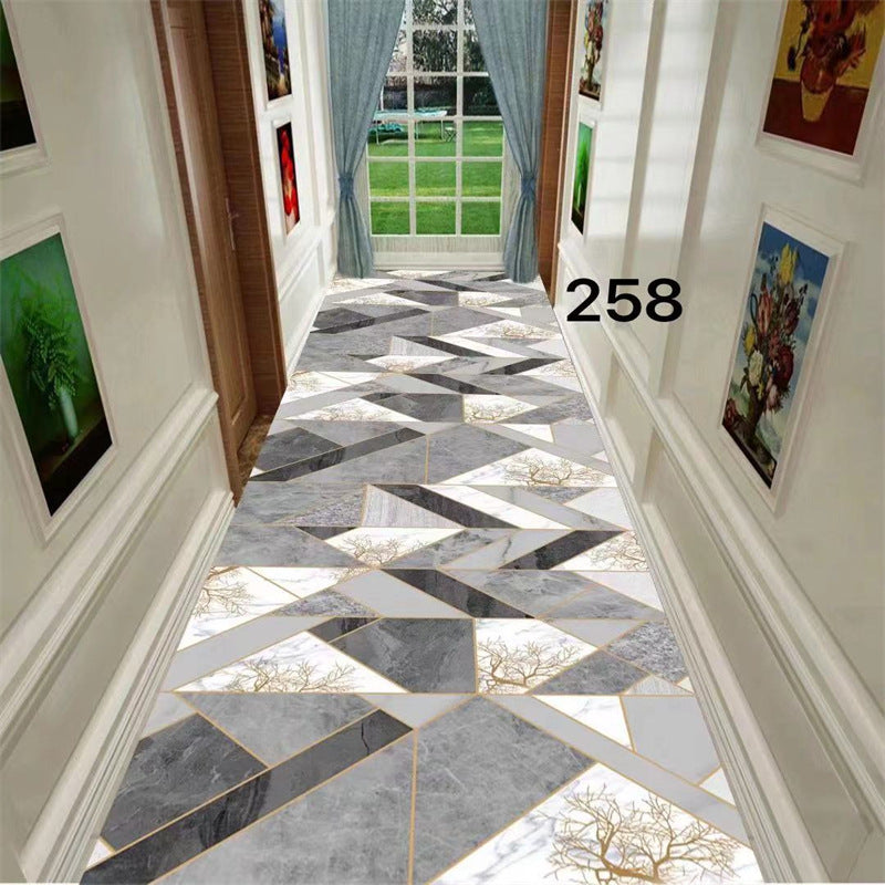 Minimalist modern 3d printed non-slip hallway carpet, hotel, mall, lobby, aisle floor mat roll, home use