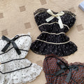 Sweet polka dot work clothing style tube top camisole women's summerruffles waist bows age-reducing tops