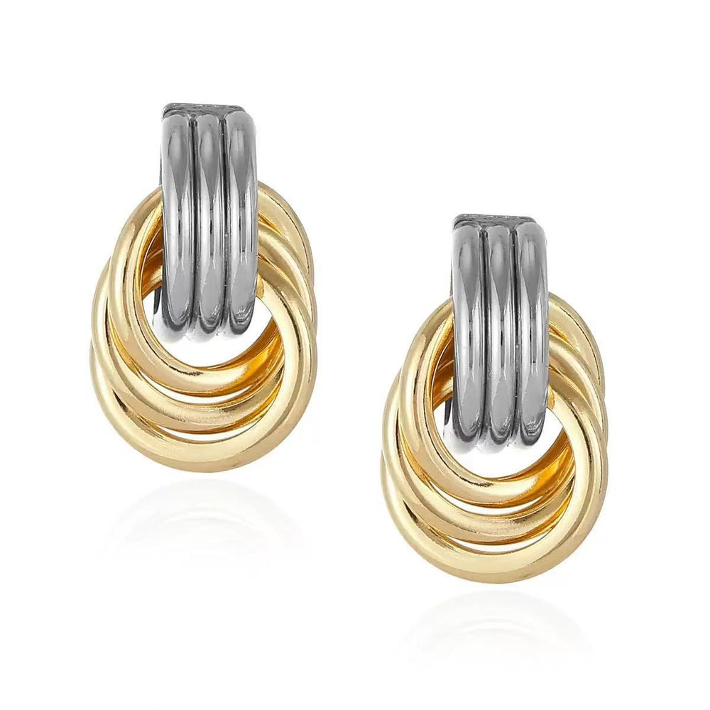 European and american cross-border candy color circle earrings, new geometric spray paint stud earrings, minimalist cool style, elegant and unique metal earrings
