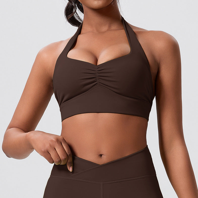 new arrival halter back sports vest running pilates fitness wear outdoor sports tops yoga wear