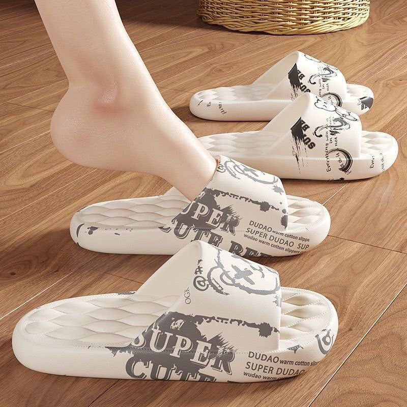 Women's slippers 2025 summer ins trendy indoor couple home student dorm beach travel sandals men's slippers