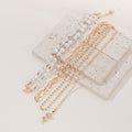 bohemia imitation pearl beaded necklace niche styleaccessible luxury diamond-encrusted snake pendant multi-layered necklace for women