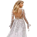 spring/summer new european and american style wedding dresses & evening gowns for cross-border e-commerce – -ready sexy lace long-sleeve dresses