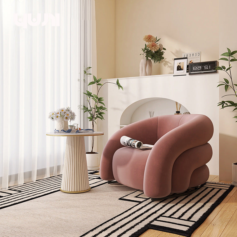 Cream furniture single sofa chair lazy internet celebrity style single chair small apartment balcony designer casual chair for home