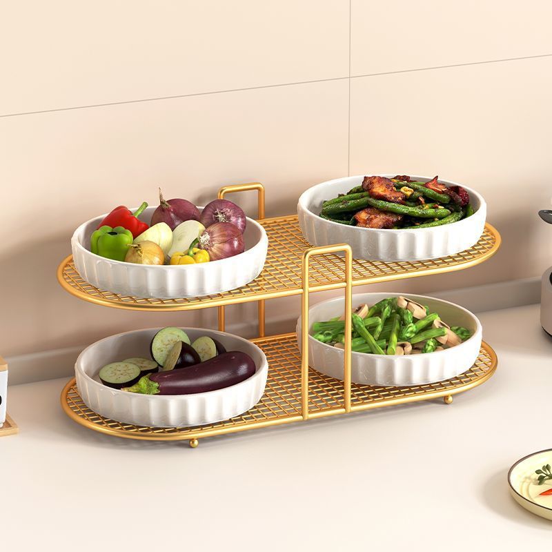 Kitchen multifunctional storage rack, dish rack, storage artifact, dishes, plates, spices, countertop, multi-layer simple tableware rack