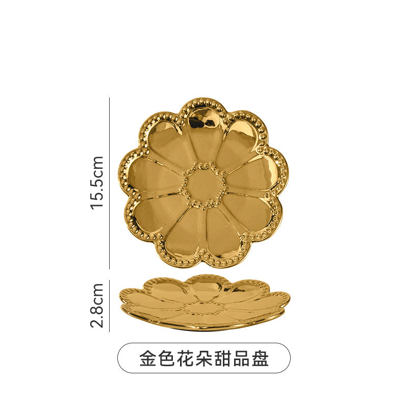 Insaccessible luxury ceramic western food plate scandinavian relief restaurant for home steak plate fruit dessert plate model room plate
