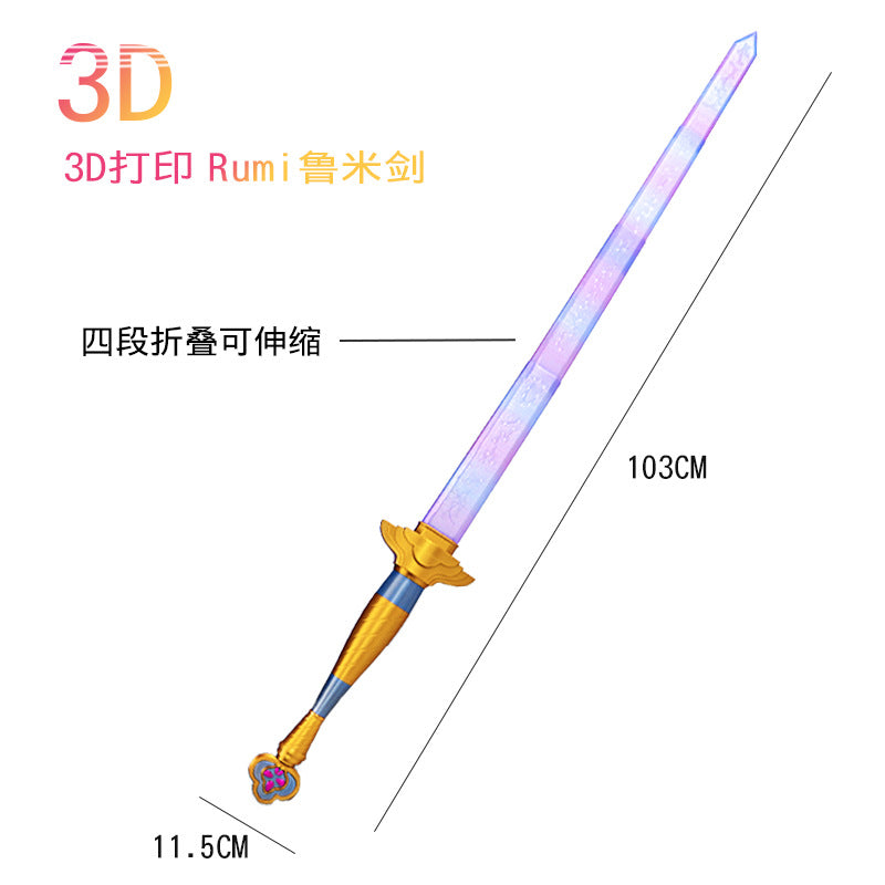 Amazon's new cross-border 3d printing creative decompression telescopic lumic sword cos witcher role-playing knife toy model