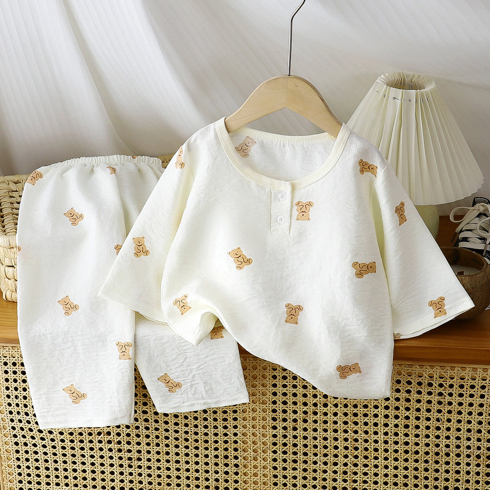 Kids' summer pajamas: boys' and girls' loungewear, lightweight cloud cotton set for toddlers and young children - perfect for air conditioning