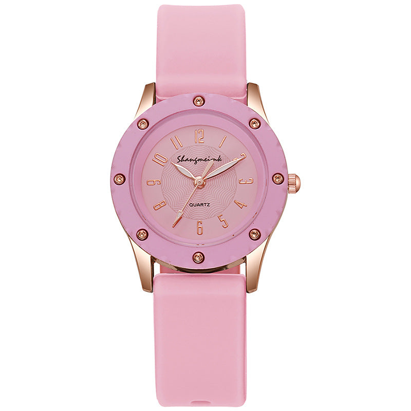 Round silicone student watch digital women's watch quartz watch trendy wristwatch - hot-selling cross-border e-commerce product - wholesale from manufacturer