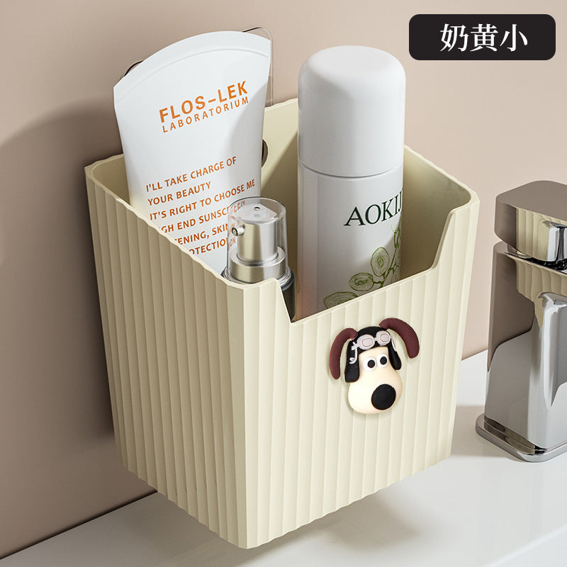 Bathroom toothbrush toothpaste comb storage rack - no drilling required - sink countertop washbasin toilet waste towel storage box