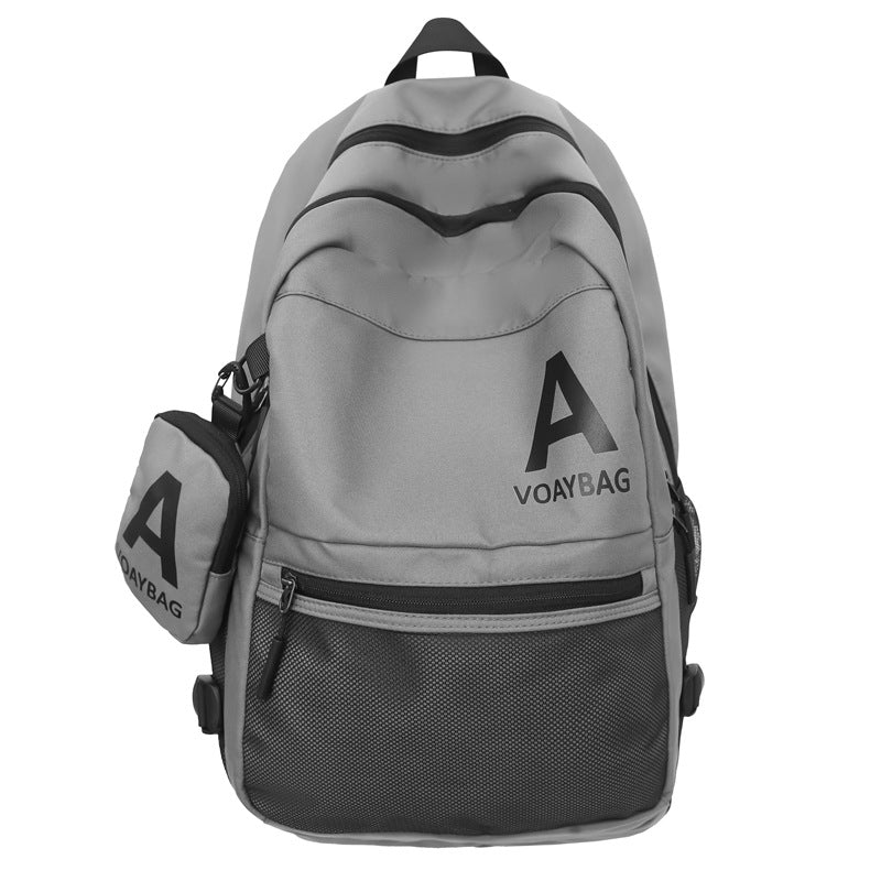 Backpack New Trend Simple Large Capacity Student Backpack Outdoor Travel Sports Backpack Men and Women