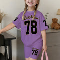 wholesale girls' short-sleeve and shorts sets, fashionable spring, summer, and autumn outfits for girls