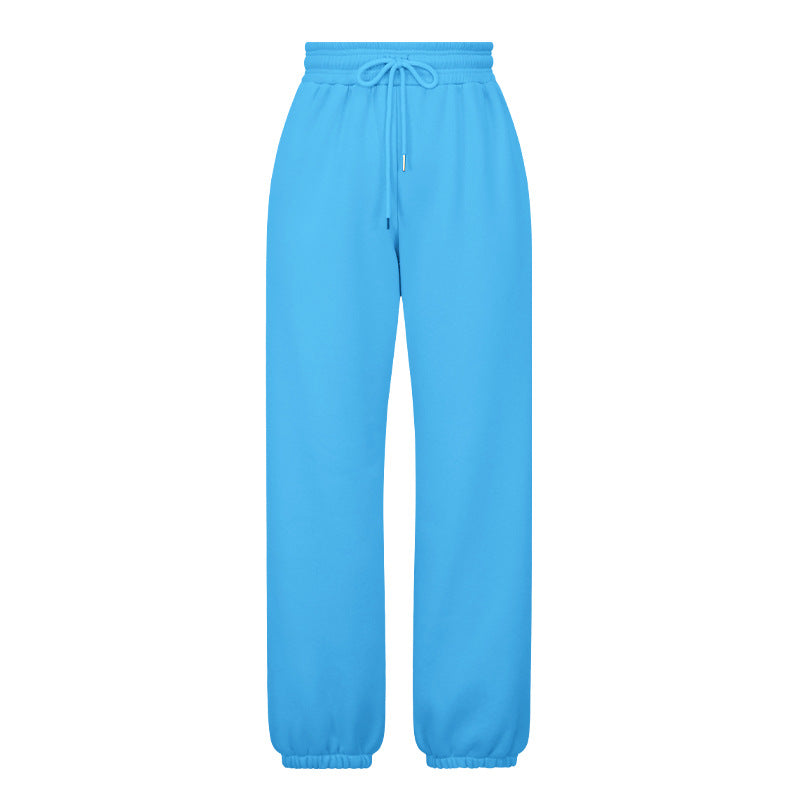 Europe, America autumn and winter new fleece loose trousers  leisure sports fashion sweater pants women wholesale