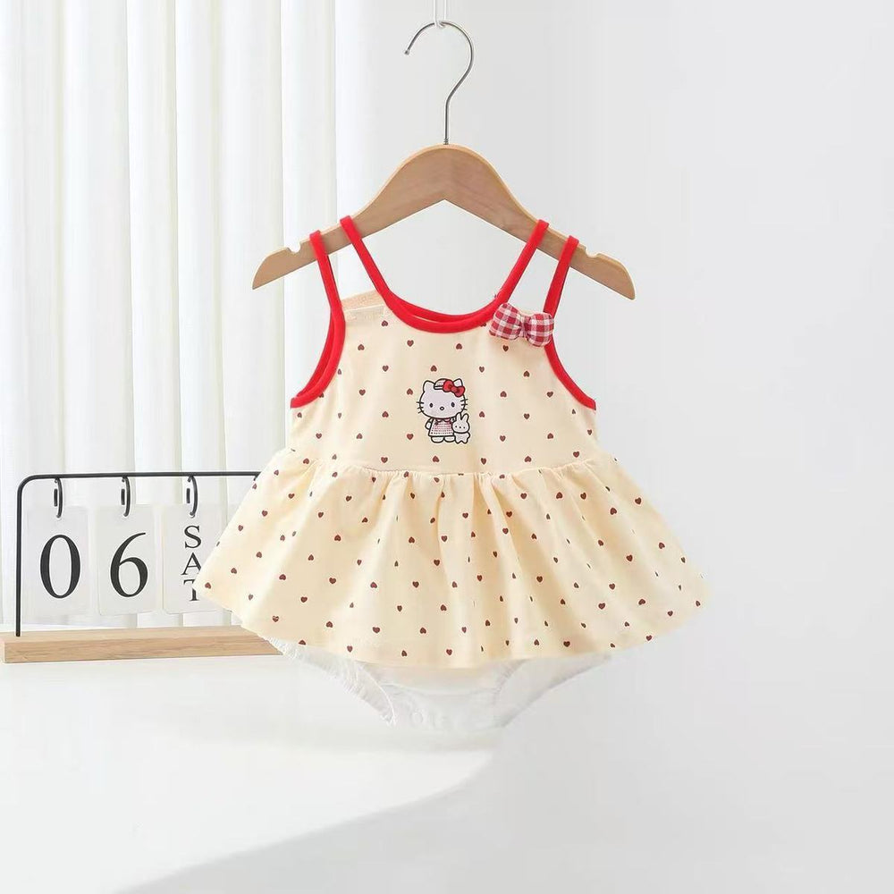 New arrival vest dress for baby girl summer girl k-style cartoon cute printing sleeveless suspender bag butt outing clothes