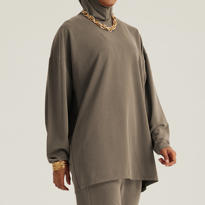 fashionin stock  new arrival middle east women's topslooseoutwearfashionlong sleeves t-shirt