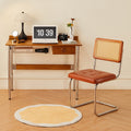 Same-day shipping: retro-chic, understated luxury home office desk, japanese-style computer desk, stainless steel and solid wood writing desk
