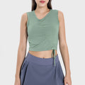 New arrival: spicy chic comfortable & breathable sports tank top - women's outdoor fashion, versatile tie-up ruched yoga top dss061
