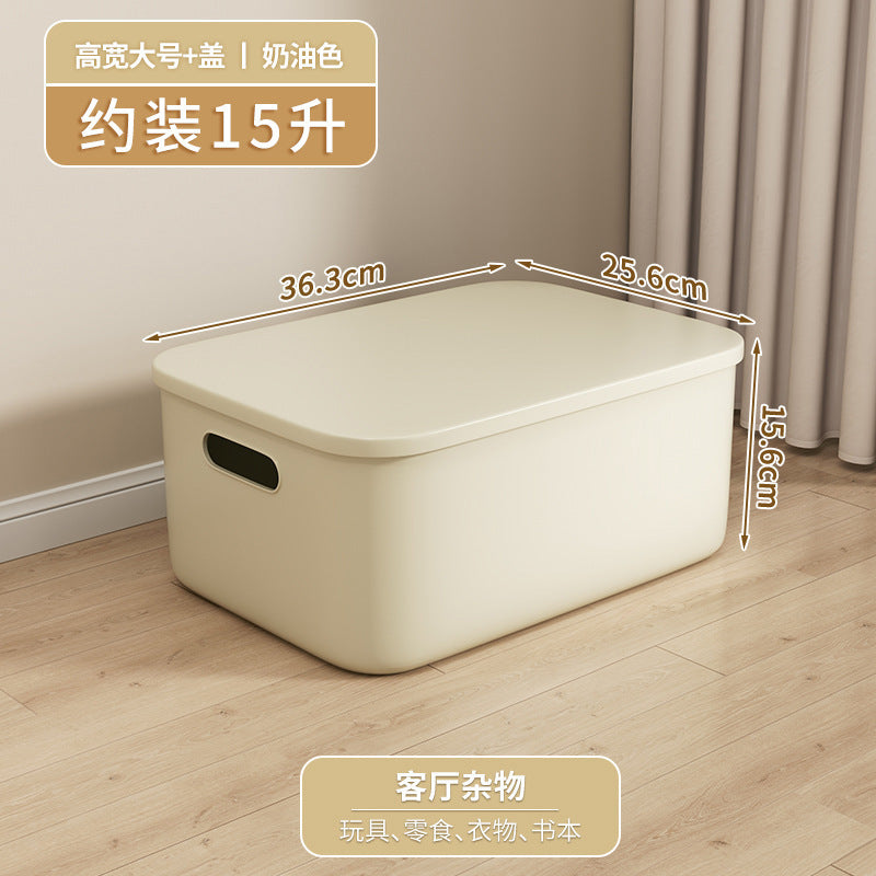 Cream Wind Storage Box Desktop Stationery Sundries Basket Toy Snack Organizing Box Portable Plastic Storage Box Wholesale