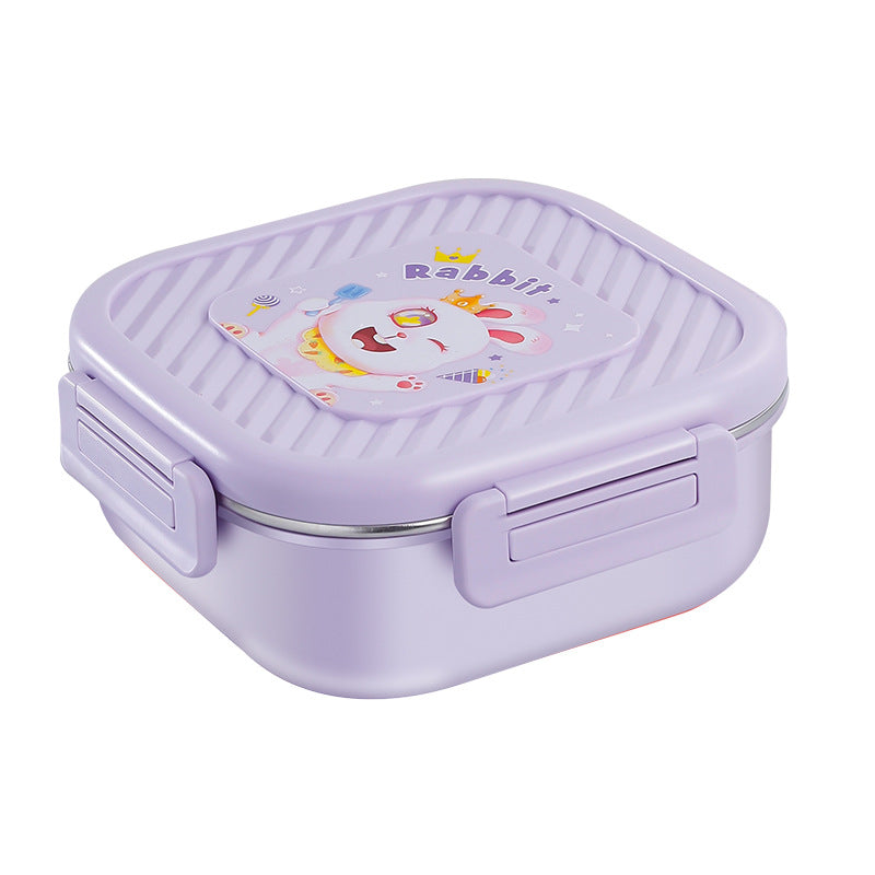 304 stainless steel lunch box - perfect for elementary school students, office workers, and kids! features compartments, ideal for cafeteria use, and a fun cartoon design