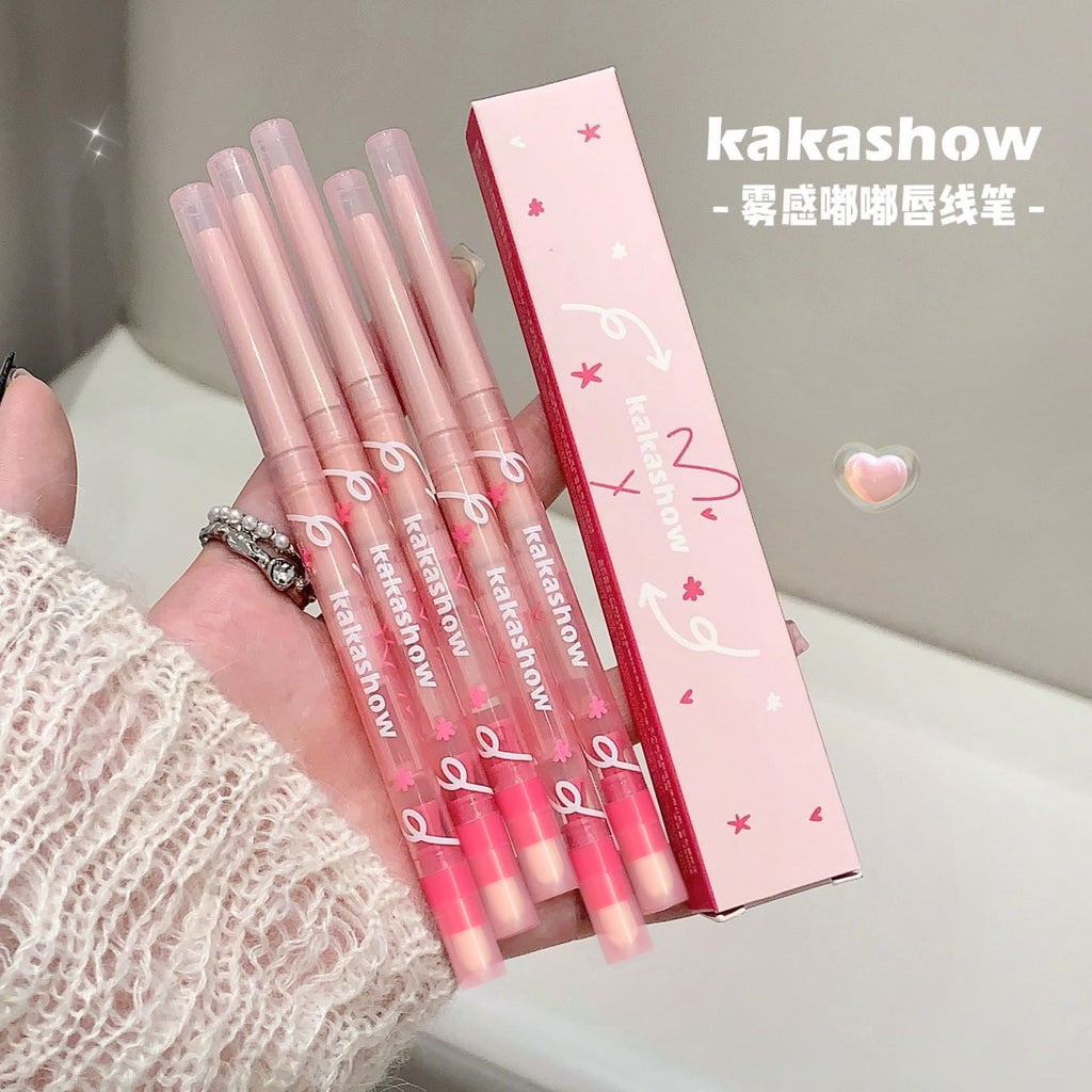Kakashow Mist Duddle Lip Liner Delicate Silky Outline Lip Shape Comes with Lip Brush Sharpener Lip Liner