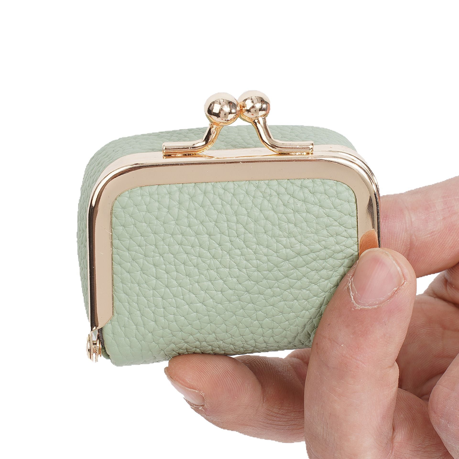 New leather mini bag wallet women's ring earrings jewelry storage box earphones coin mouth gold bag change bag