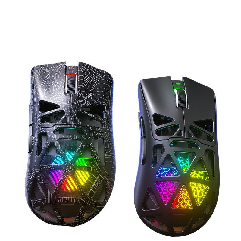 Wolf spider sc620 lightweight wireless tri-mode gaming mouse - rgb hollow design, paw3311 chip, laptop compatible