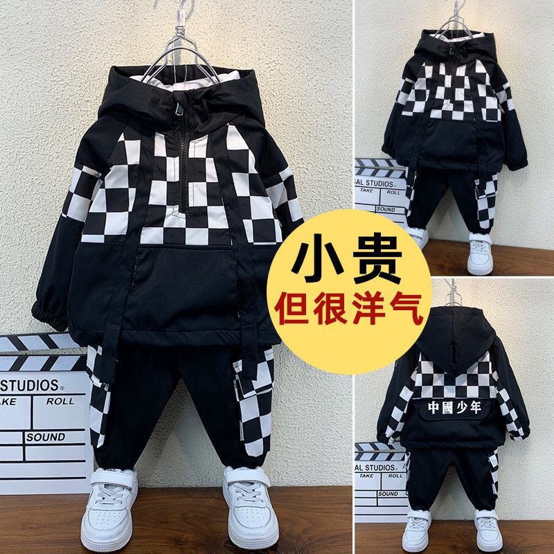 Kids' tracksuit: stylish and trendy boys' activewear set - korean style autumn/winter sweatshirt and pants for toddlers and young boys