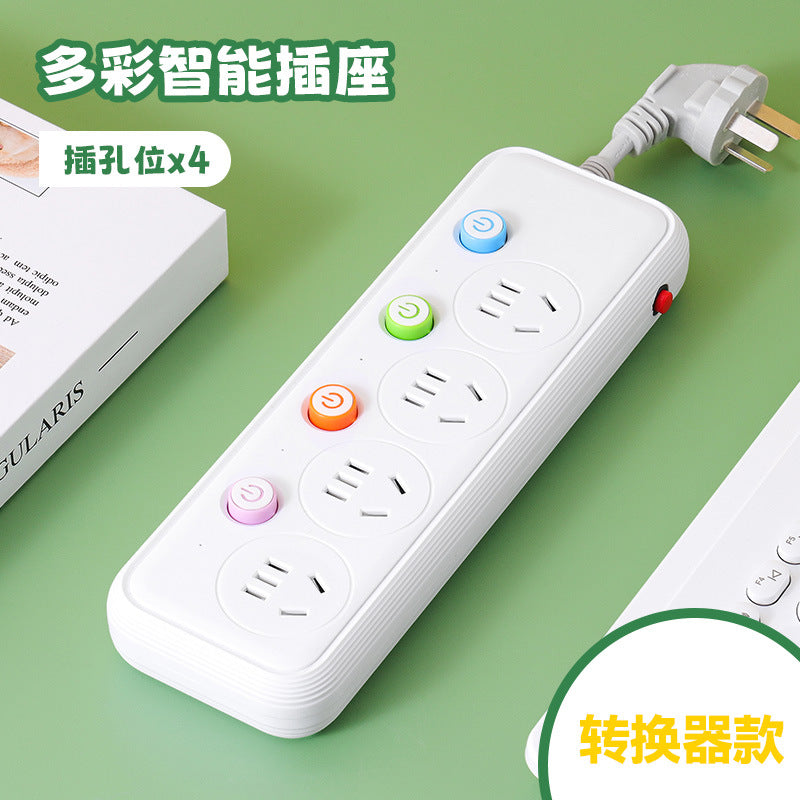 Multi-outlet power strip with individual switches, long cord, usb ports, for home and office use - wired power strip
