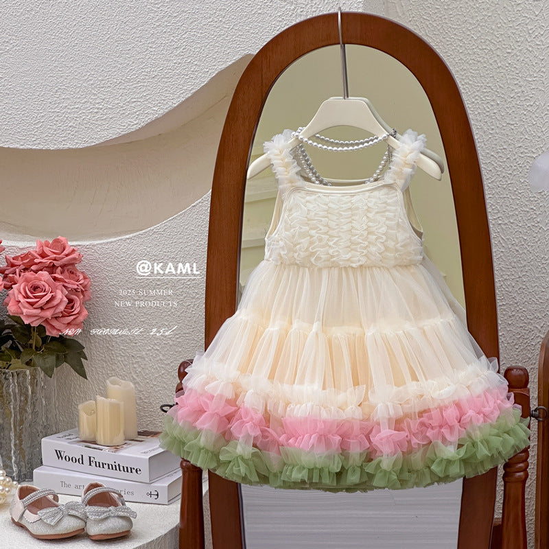 Girls' dress  summer new arrival: ultra-fairy tutu dress, little girl's princess gown
